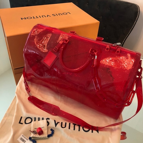Louis Vuitton Handbags - Louis Vuitton duffle pvc red rare virgil abloh